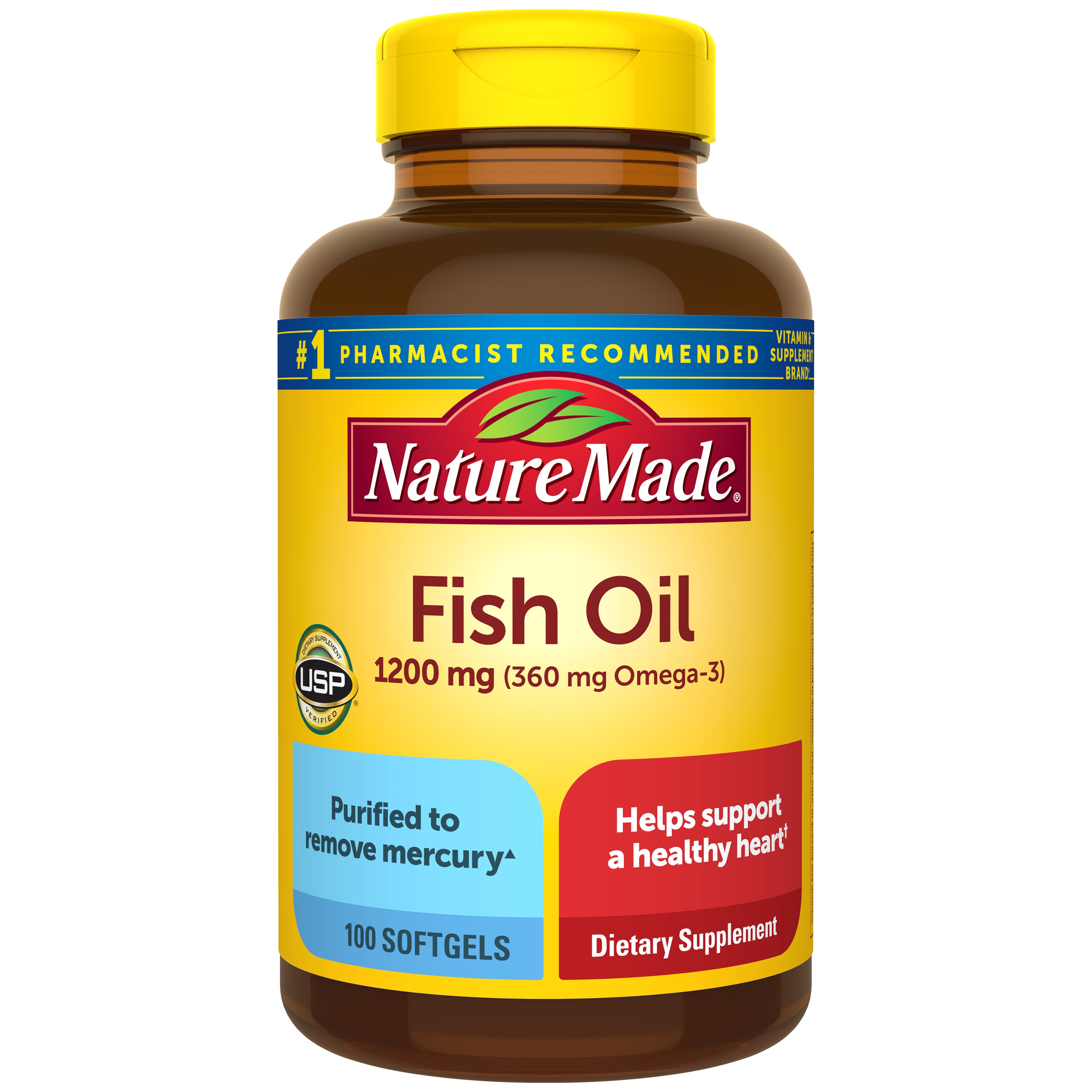 Nature Made Fish Oil 1200 mg bottle, official product photo